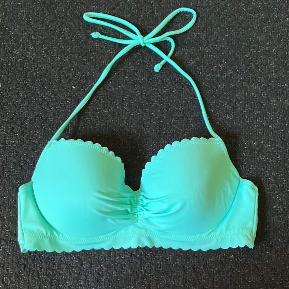 🐬 VICTORIAS SECRET SIZE 34B LIGHT BLUE HALTER PUSH UP BIKINI TOP